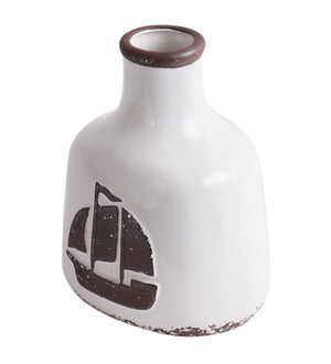 Boat medium sized ceramic vase