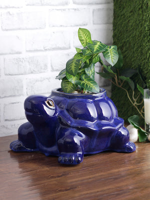 Glazed ceramic animal planters