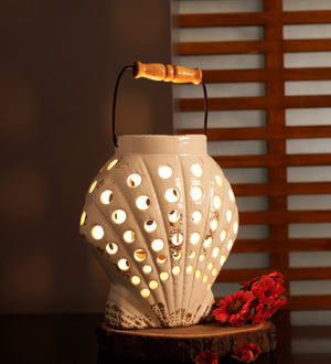 Glazed ceramic tea light candle stand