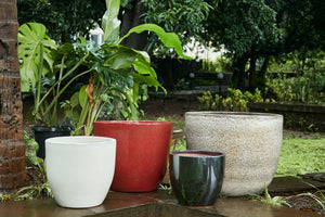 Glazed ceramic planters