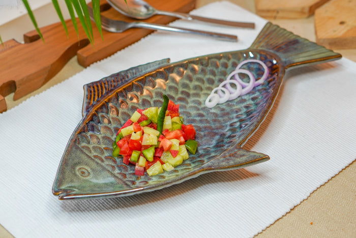 Ceramic fish shape platter