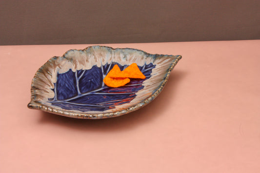 Leaf Shape Ceramic Platter/ Serving Tray