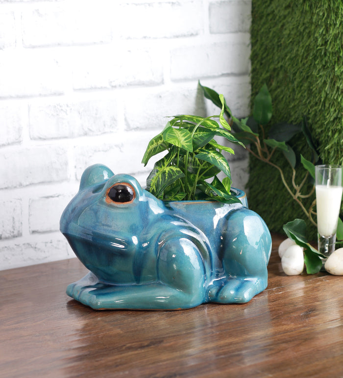 Ceramic frog shape planter