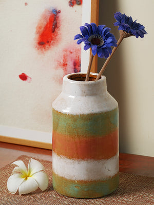 Two tone tall ceramic vase