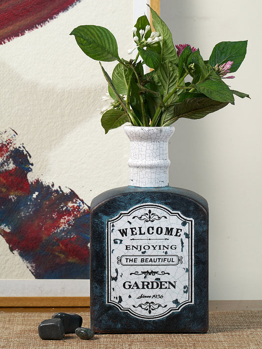 Welcome Enjoying Beautiful Garden Tall Neck Vase