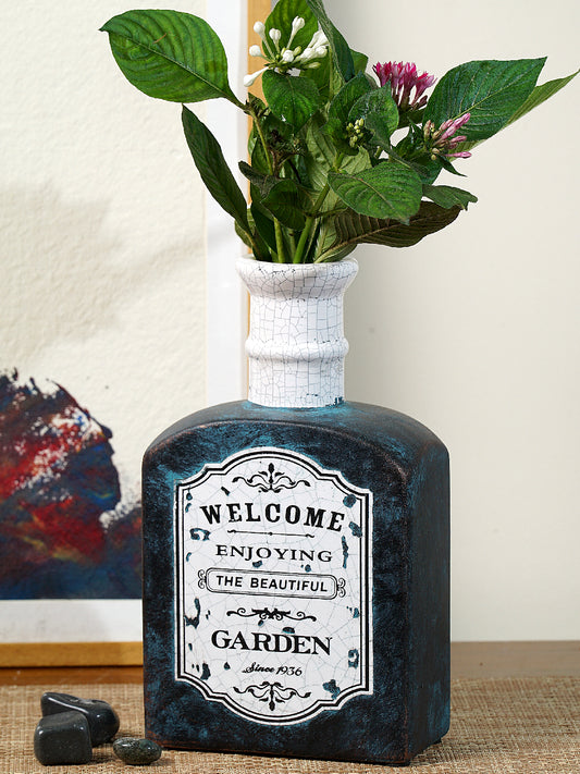 Welcome Enjoying Beautiful Garden Tall Neck Vase
