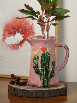 Cactus plant jug vase