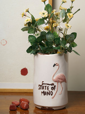 Flamingo state of mind vase