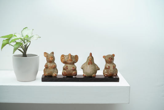 Happy Animals Set Of Four