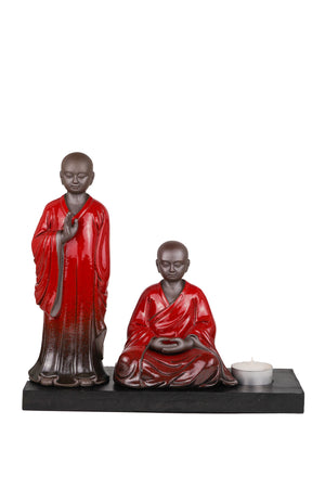 Ceramic monks set of two