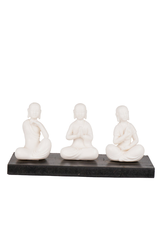 White Colored Monks Set Of Three