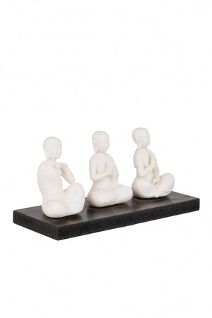 White colored monks set of three