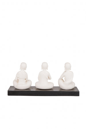 White colored monks set of three