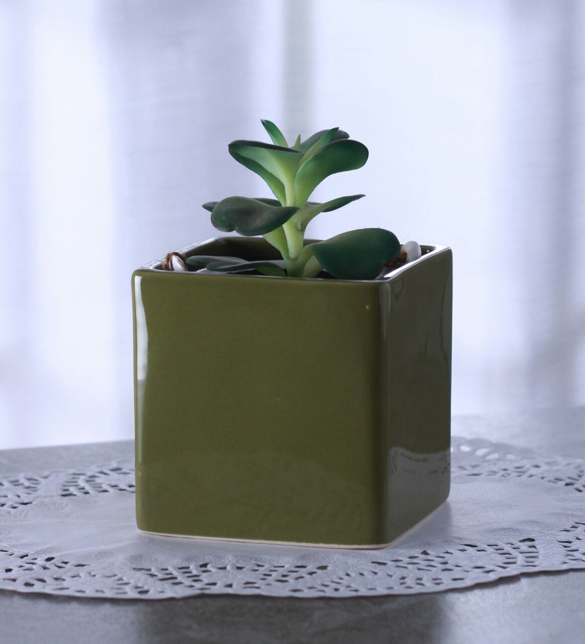 square ceramic plant pot Glazed Ceramic Square Shaped Planter