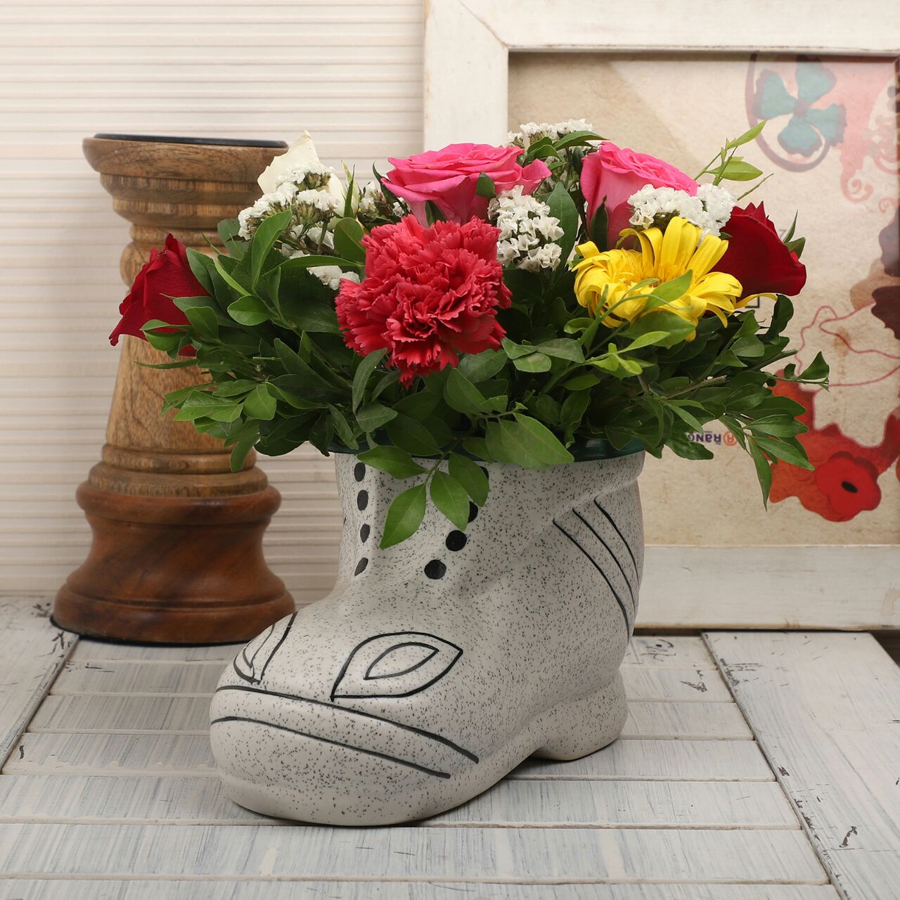 shoe plant pot Matte White Shoe Shaped Ceramic Planter