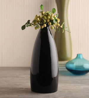 Glazed ceramic small bottle vase