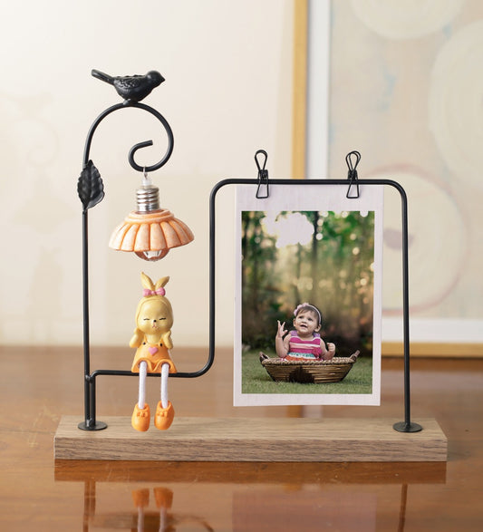 Photo Frame Stand With Cute Girl In Yellow