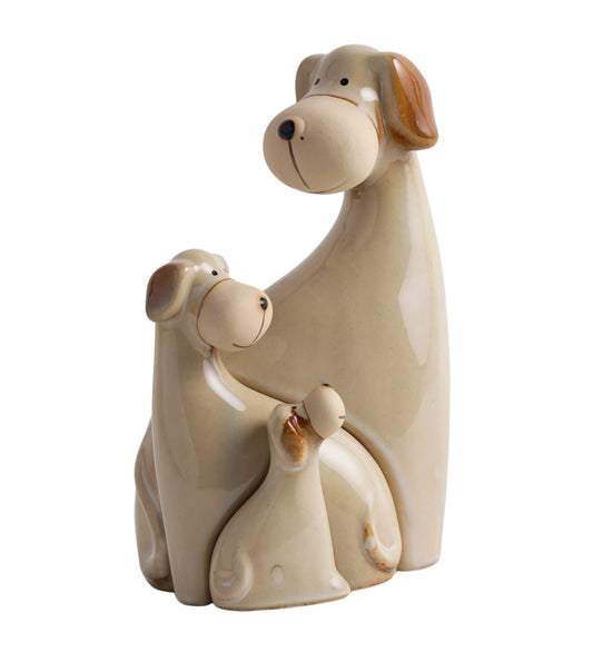 Dog Family Shape Ceramic Home Decor