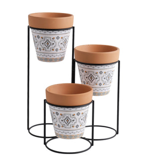 Pot holder stand with pots 7808-5