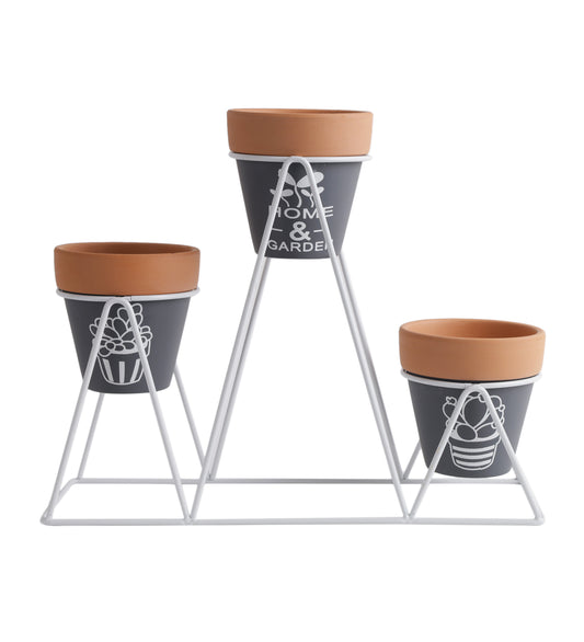 Pot Holder Stand With Pots 7808-4