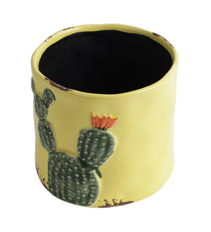 Yellow shaded cactus vase
