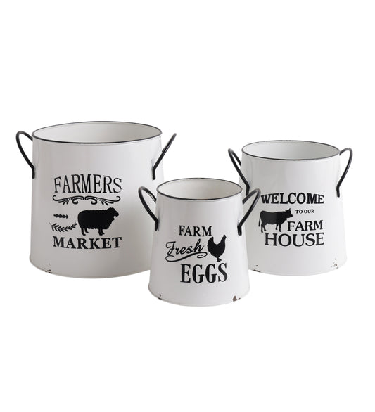 Fresh Farm Metal Vase Set Of 3