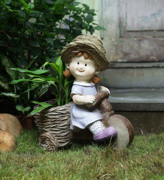 Cycling Girl Decor For Garden