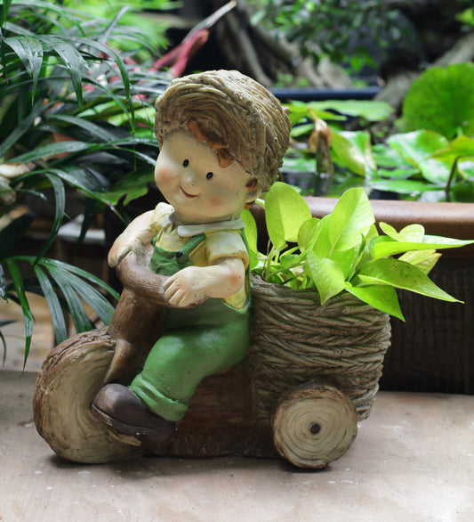 Cycling Boy Decor For Garden