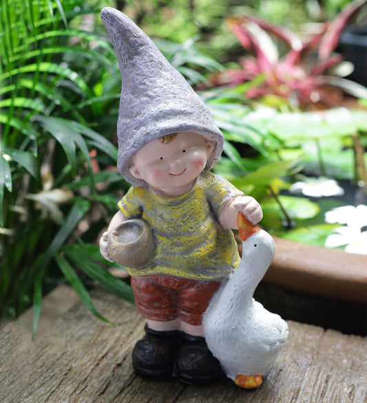 Frp Garden Décor Boy With Duck