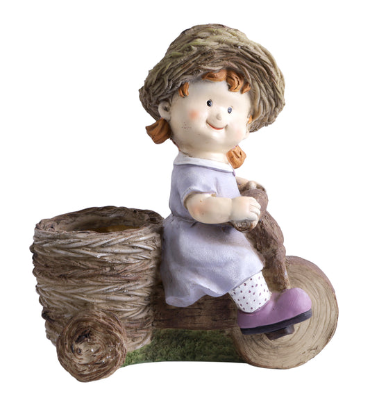 Cycling Girl Decor For Garden