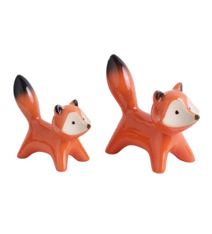Pair of fox ceramic décor
