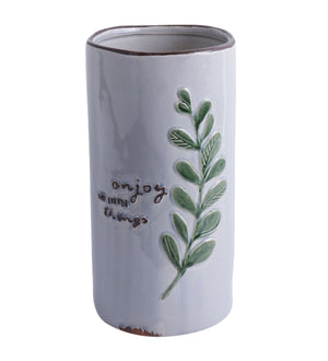 Enjoy the little things round ceramic vase