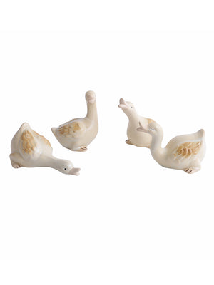 Four ducks set of four ceramic décor