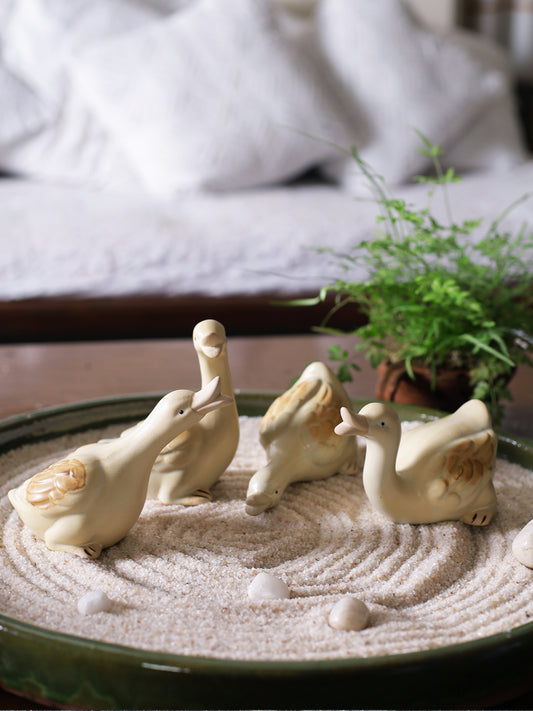 Four Ducks Set Of Four Ceramic Décor