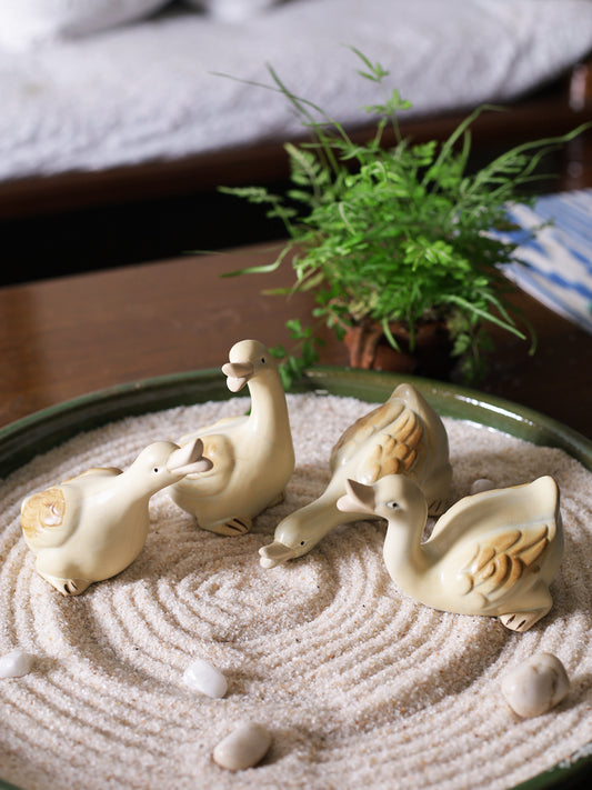 Four Ducks Set Of Four Ceramic Décor