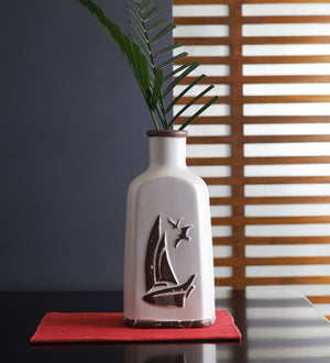 Boat medium tall ceramic vase