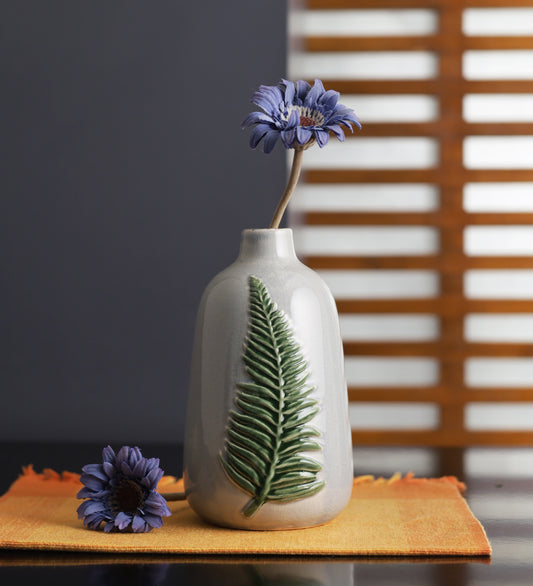 Ceramic Vase With Leaf Design
