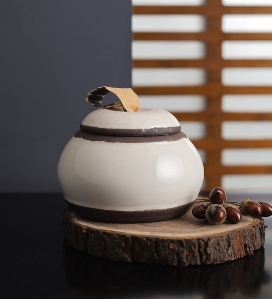Shallow Ceramic Vase  With Lid
