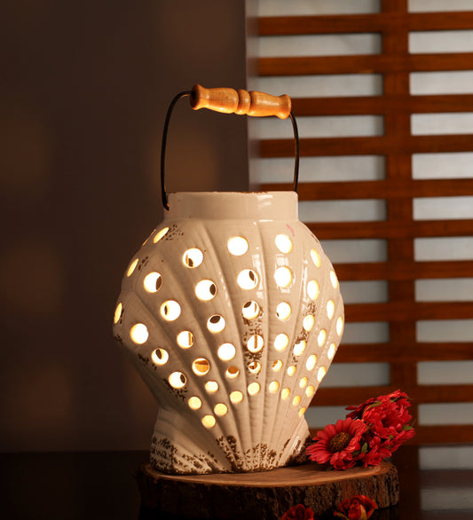 Shell Shaped Ceramic Candle Holder