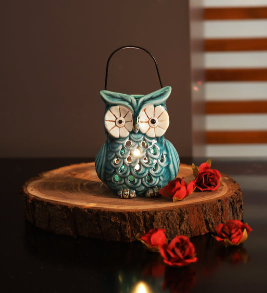 Ceramic Owl Tea Light Candle Holder