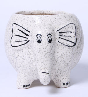 Glazed ceramic elephant shape planter