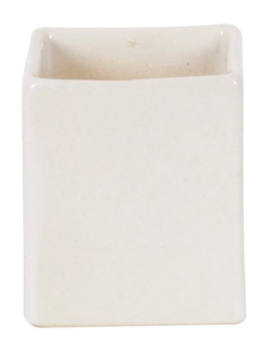 Glazed White Ceramic White Tabletop Pot